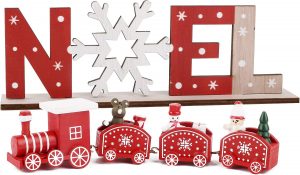 ensemble noël lettres bois train