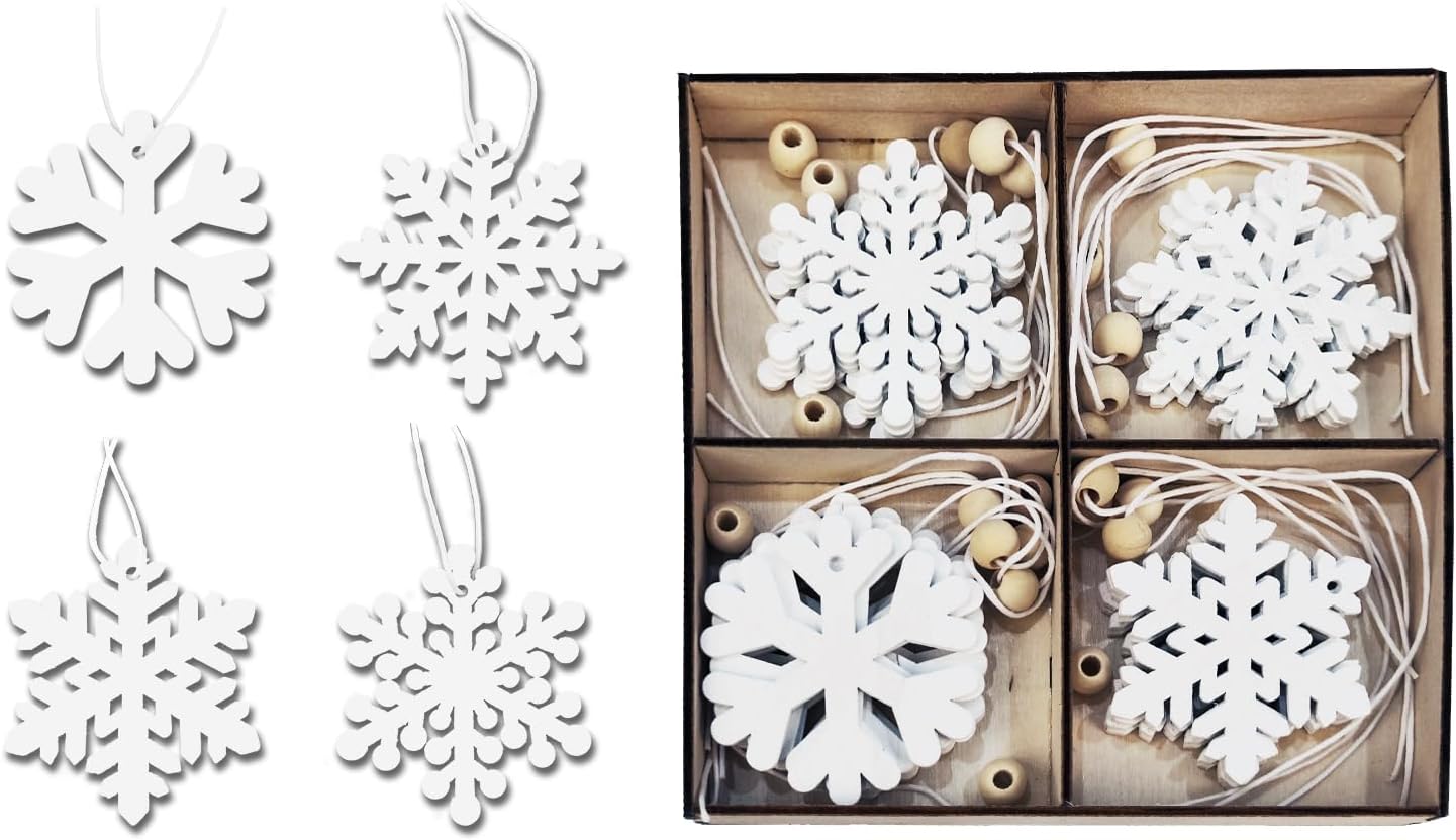 flocons neige décoration noël 24 pièces