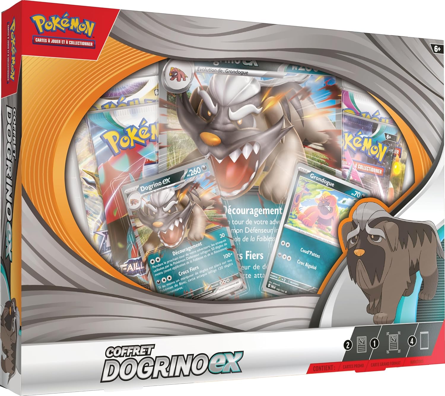 Coffret Pokémon Dogrino-ex booster promo brillante grand format