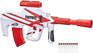 Nerf Fortnite, Blaster B-AR motorisé, revêtement Converge, Chargeur 10 fléchettes, 10 fléchettes Nerf Elite Officielles