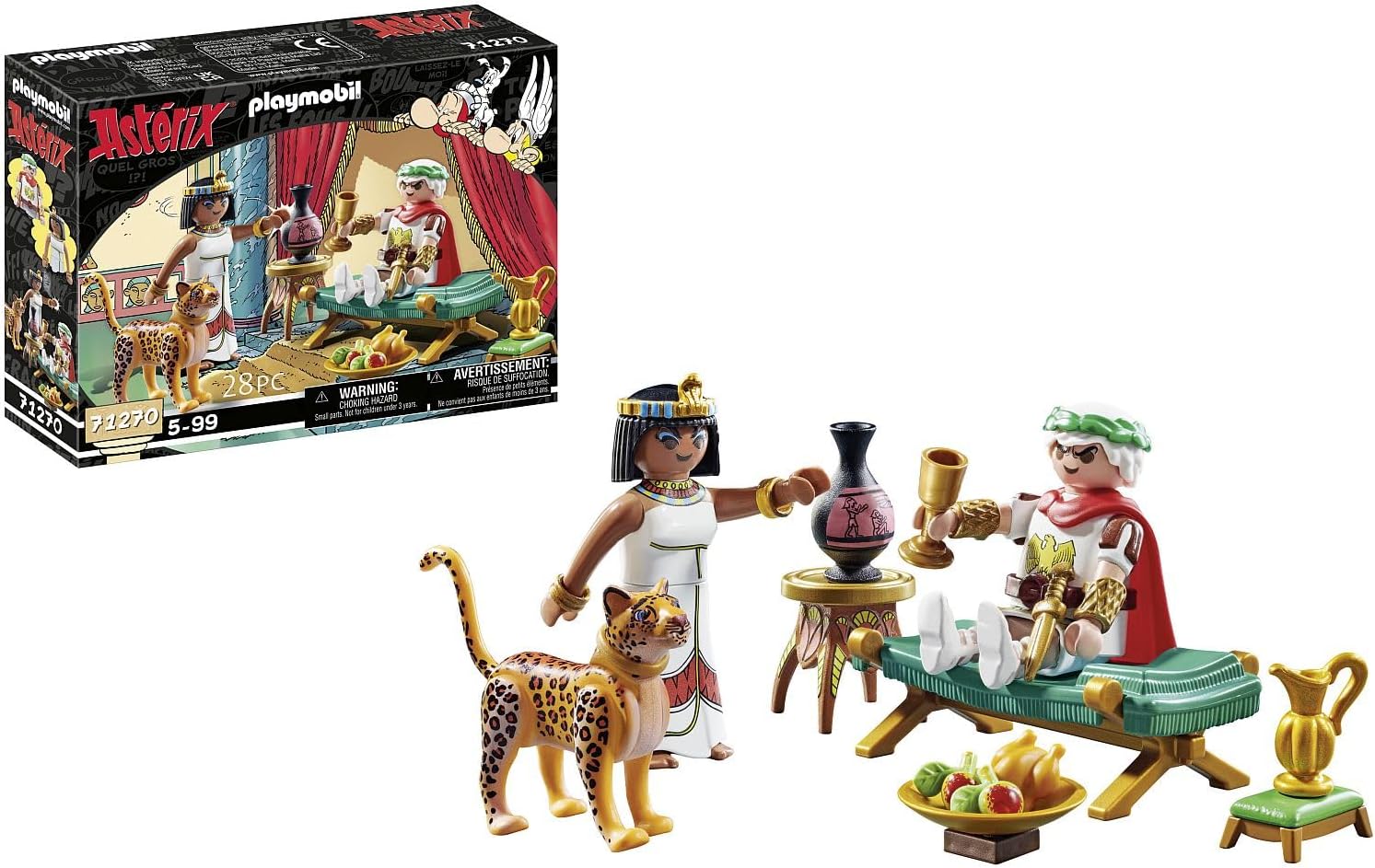 Playmobil Asterix césar cléopâtre léopard chaise longue reine